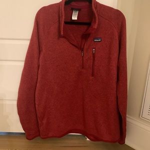 Mens Red Patagonia Zip-Front Shirt